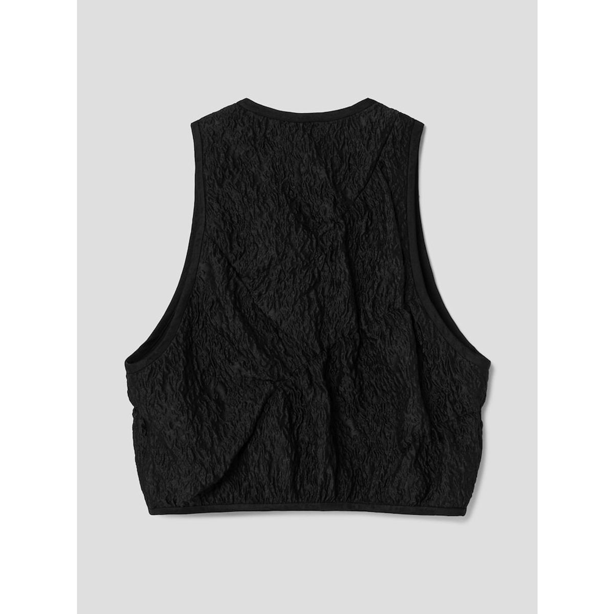 앙개(ANGGAE) Curved Line Jacquard Vest  Black