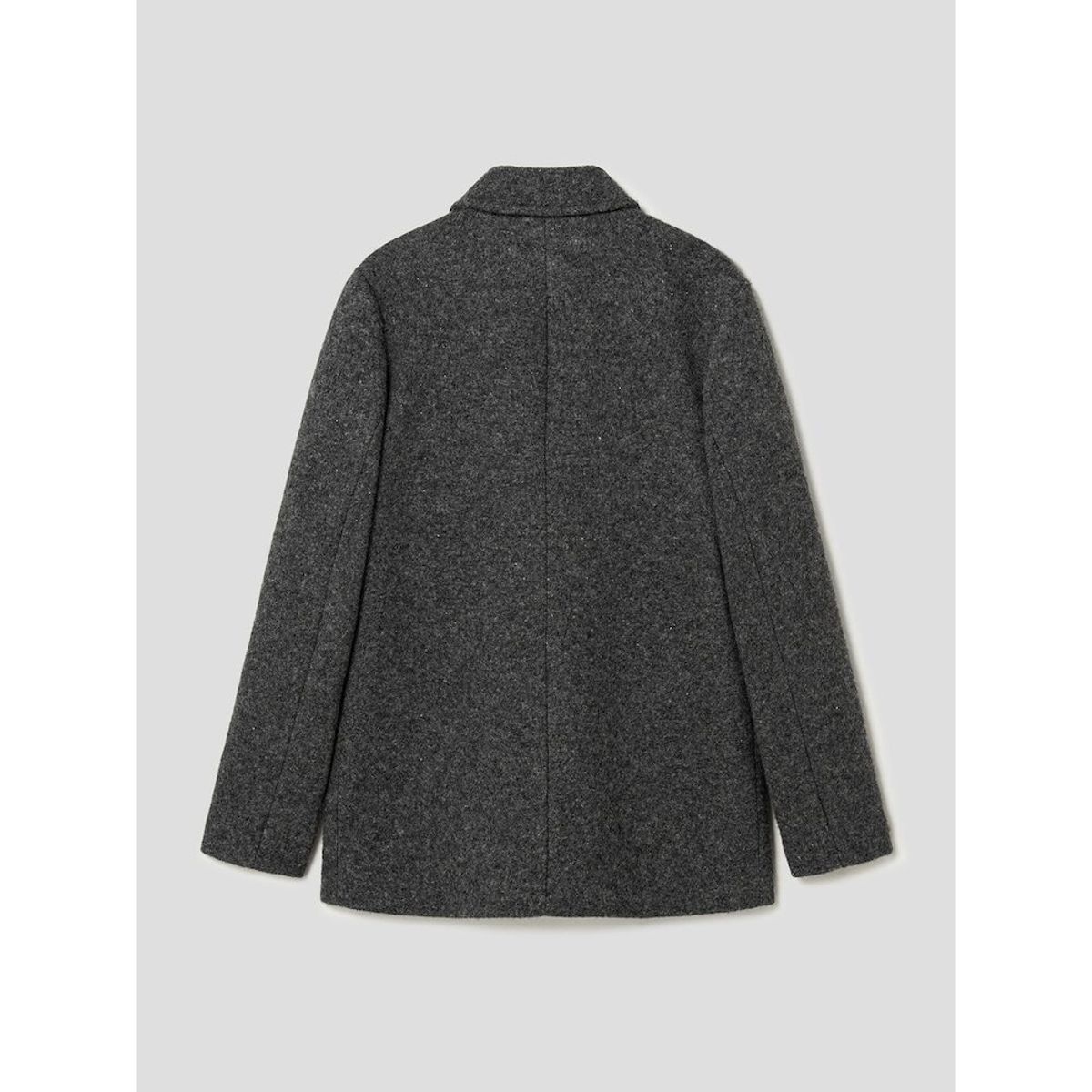 앙개(ANGGAE) Melange Wool Blend Half Car Coat  Grey