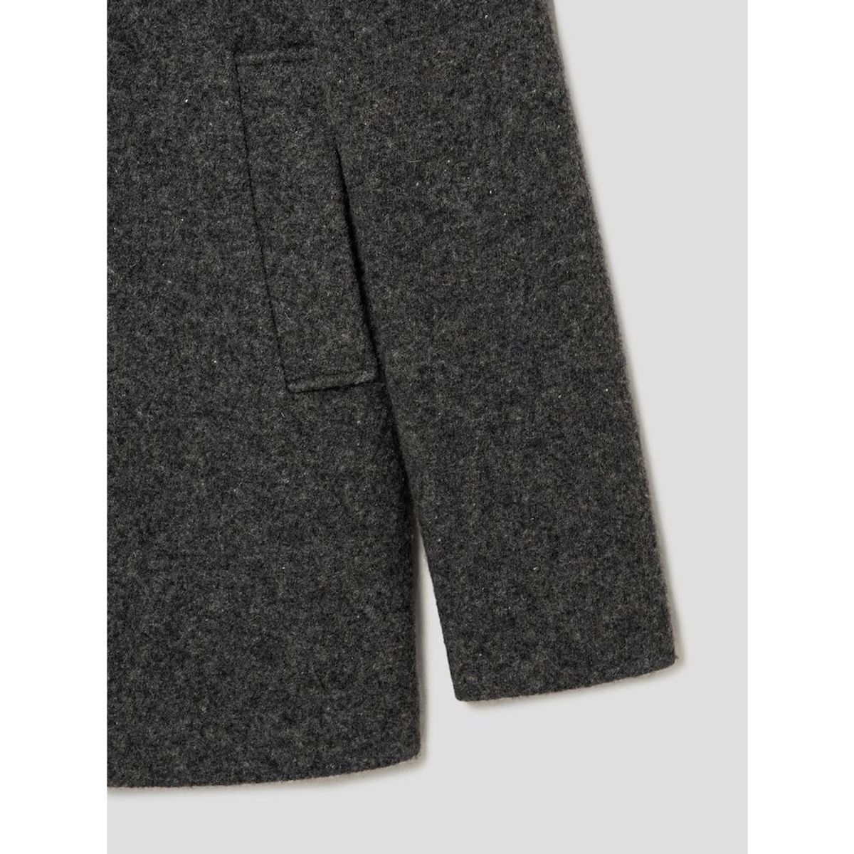 앙개(ANGGAE) Melange Wool Blend Half Car Coat  Grey