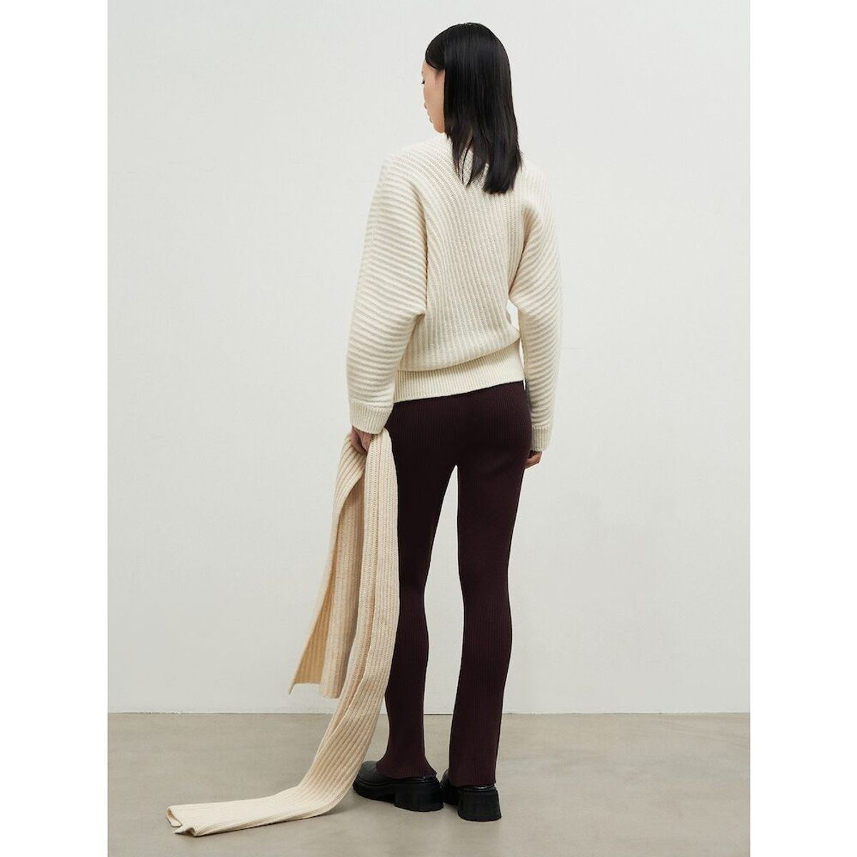 앙개(ANGGAE) Flare Knit Flare  Pants  Brown