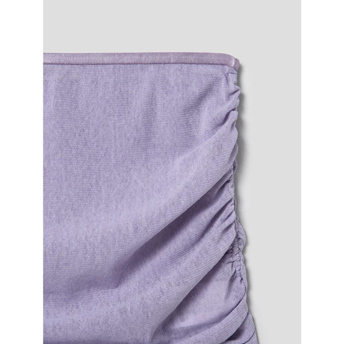 앙개(ANGGAE) Mesh Shirring Short Skirt  Purple