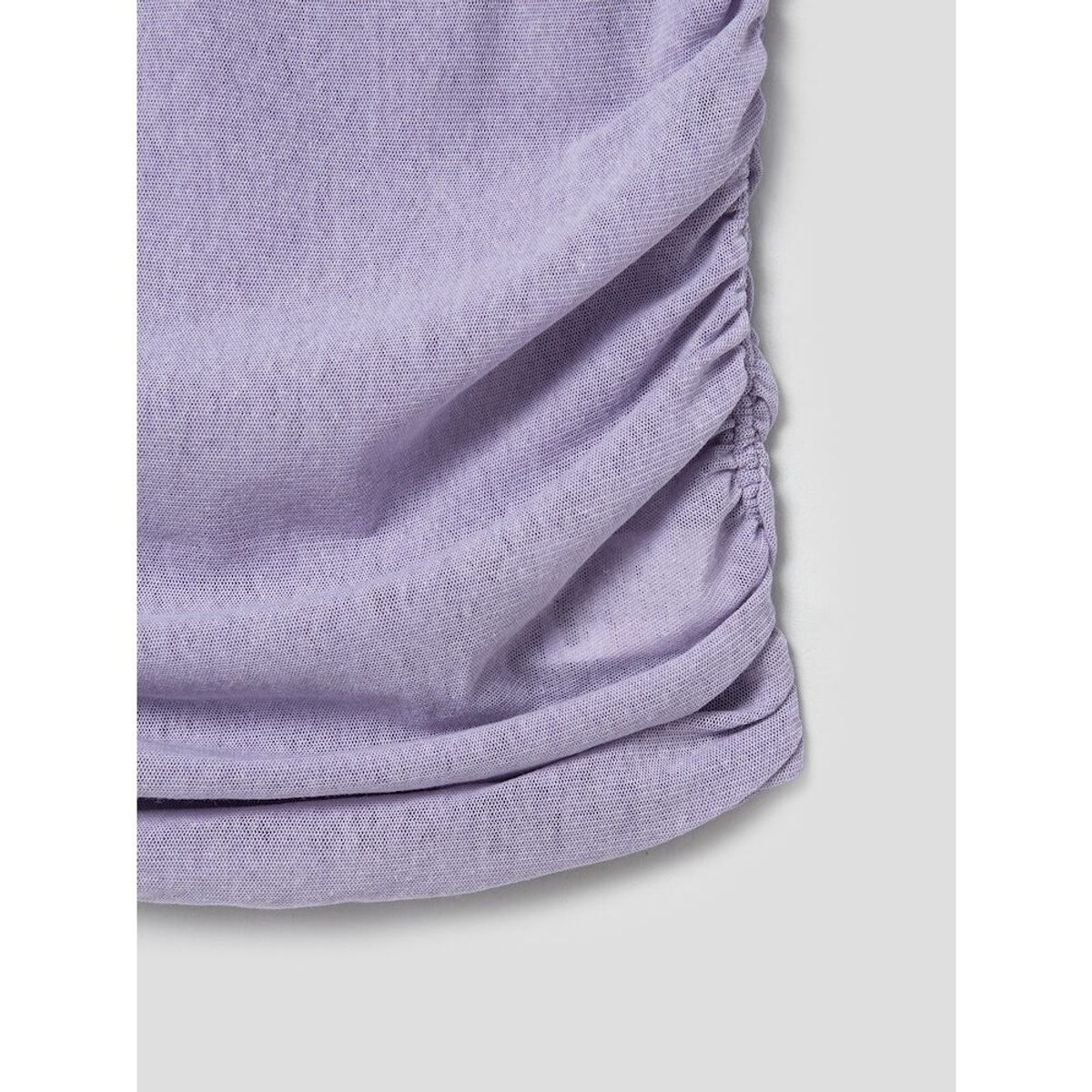 앙개(ANGGAE) Mesh Shirring Short Skirt  Purple