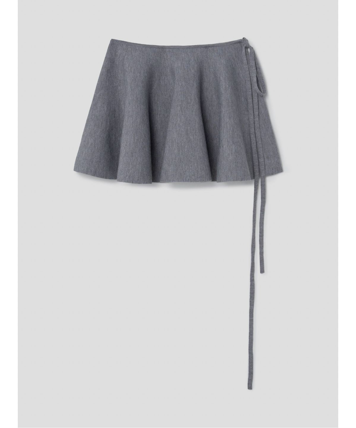 앙개(ANGGAE) Full Flared Chouchou Knit Skirt  Grey