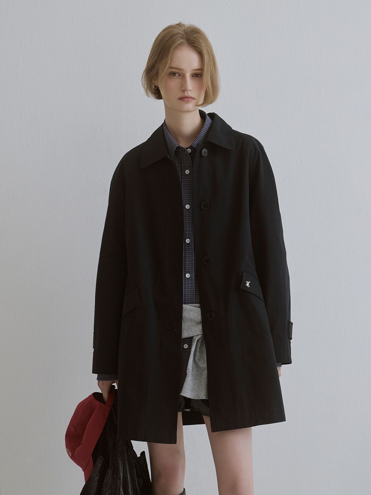 헌치(HUNCH) Raglan Sleeve Half Trench Coat