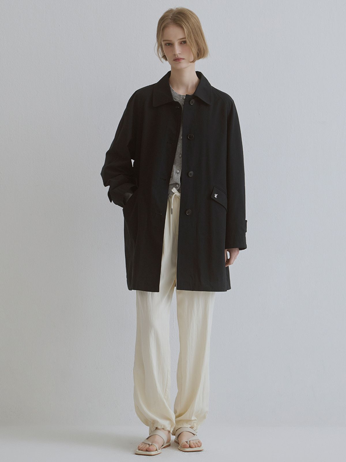 헌치(HUNCH) Raglan Sleeve Half Trench Coat