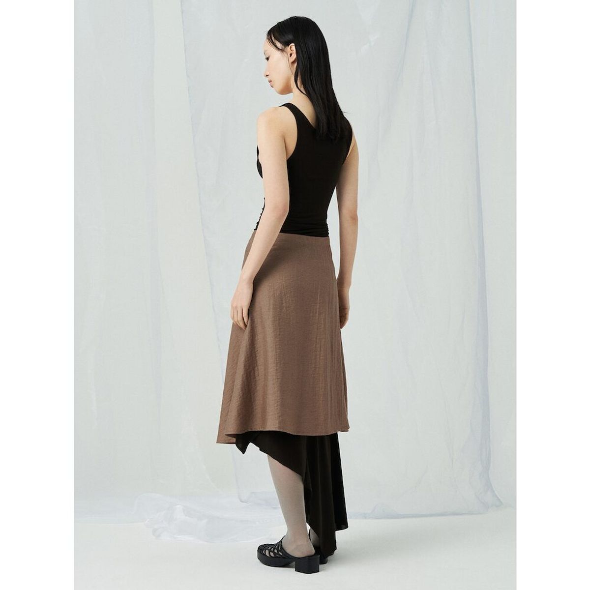 앙개(ANGGAE) Midi Wrap Skirt  Mustard