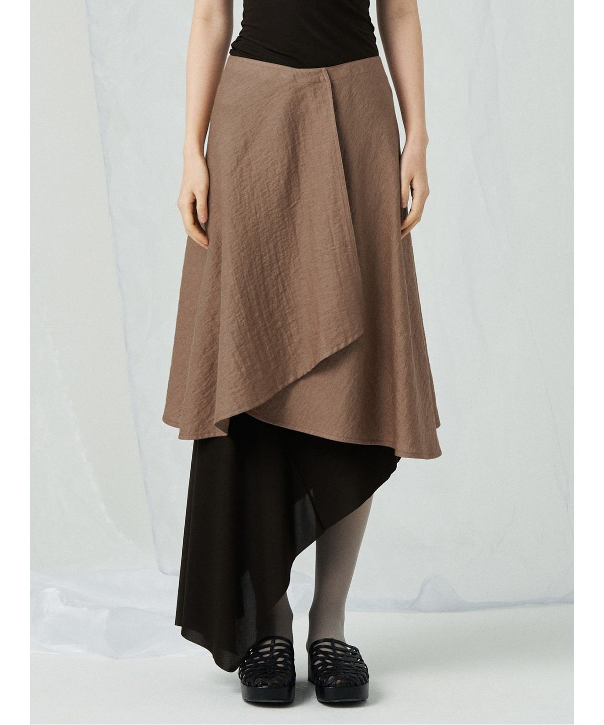 앙개(ANGGAE) Midi Wrap Skirt  Mustard