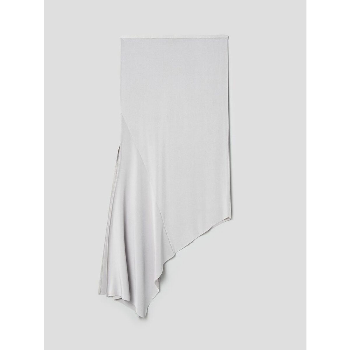 앙개(ANGGAE) Light Jersey Unbalanced Long Skirt  Silver