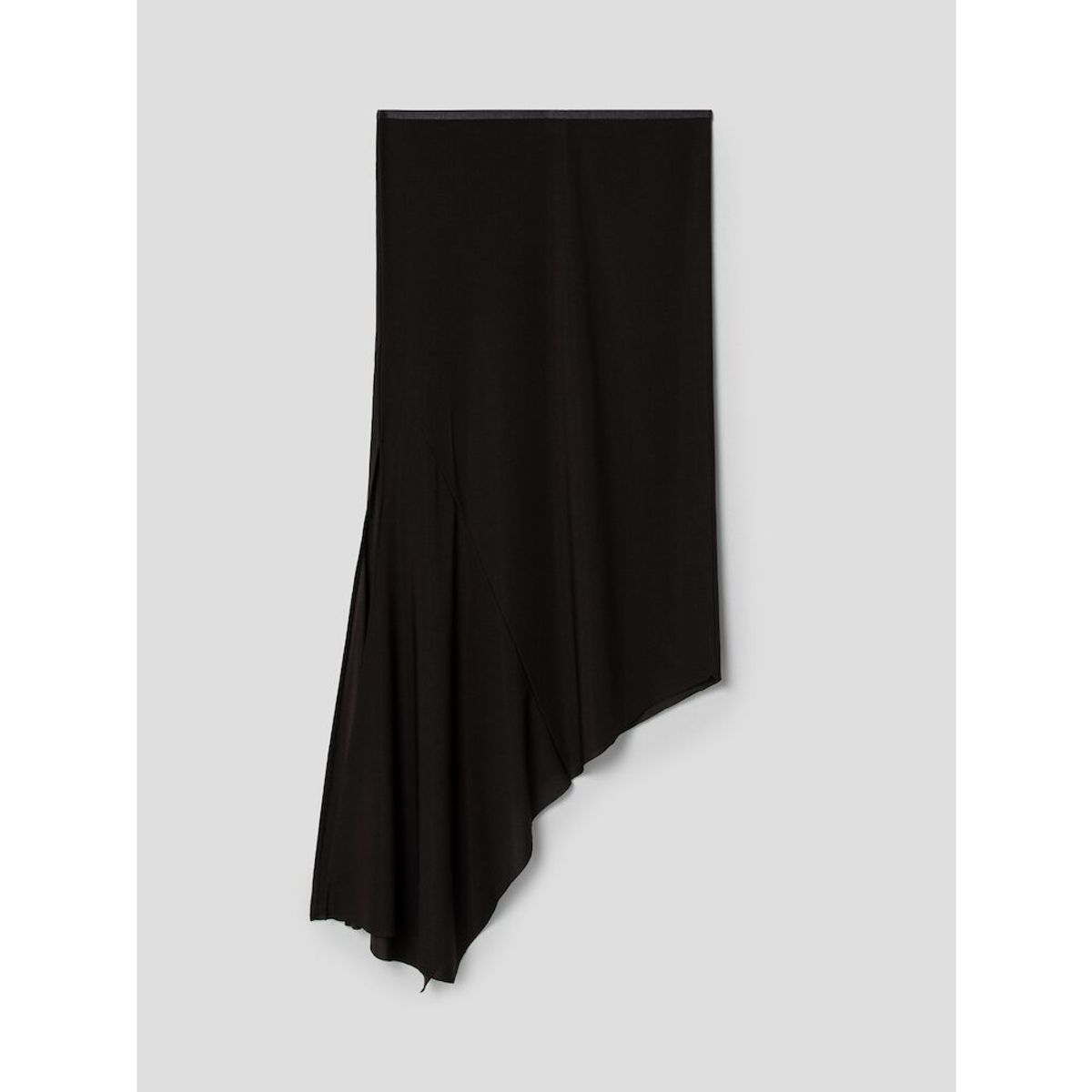 앙개(ANGGAE) Light Jersey Unbalanced Long Skirt  Brown