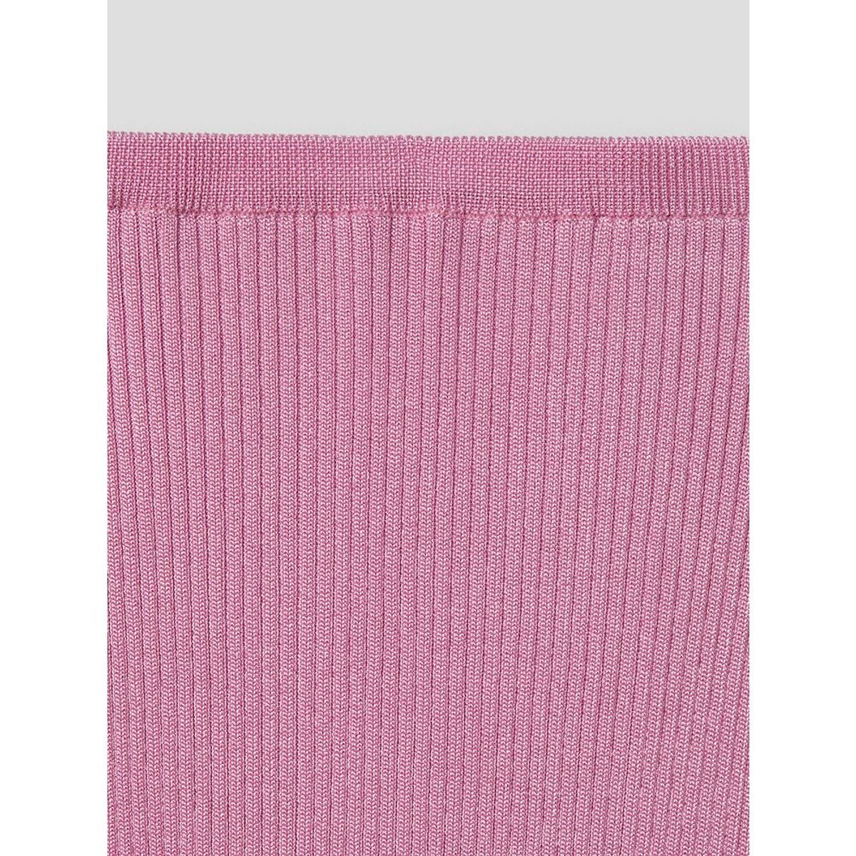 앙개(ANGGAE) Rose Knit Side Slit Long Skirt  Pink