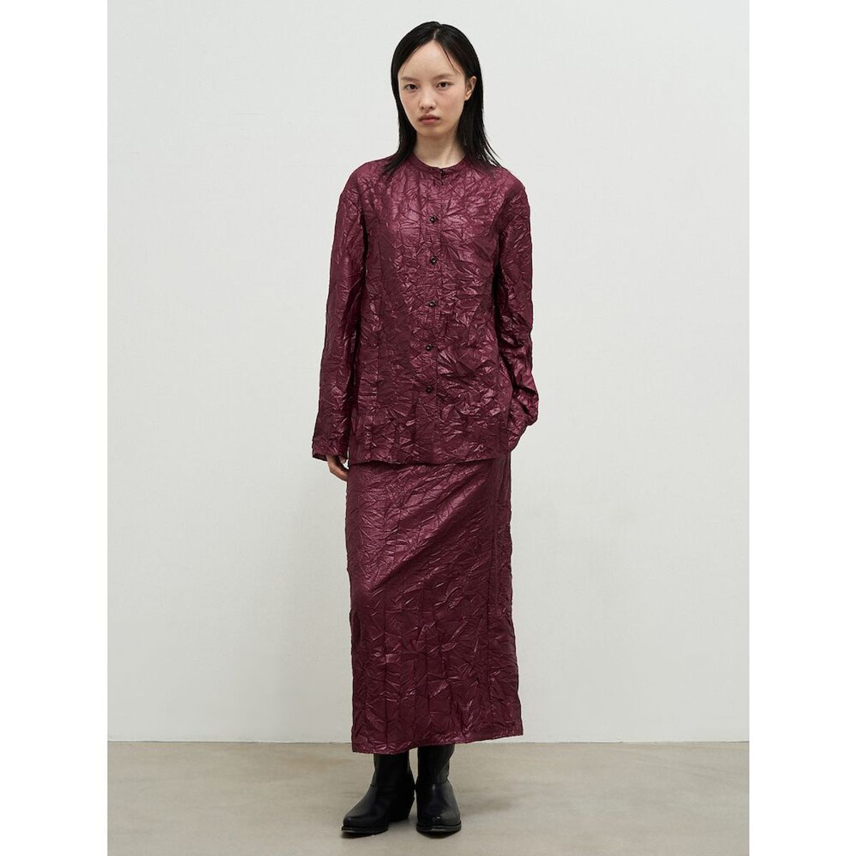 앙개(ANGGAE) Gelato Wrap Long Skirt  Red