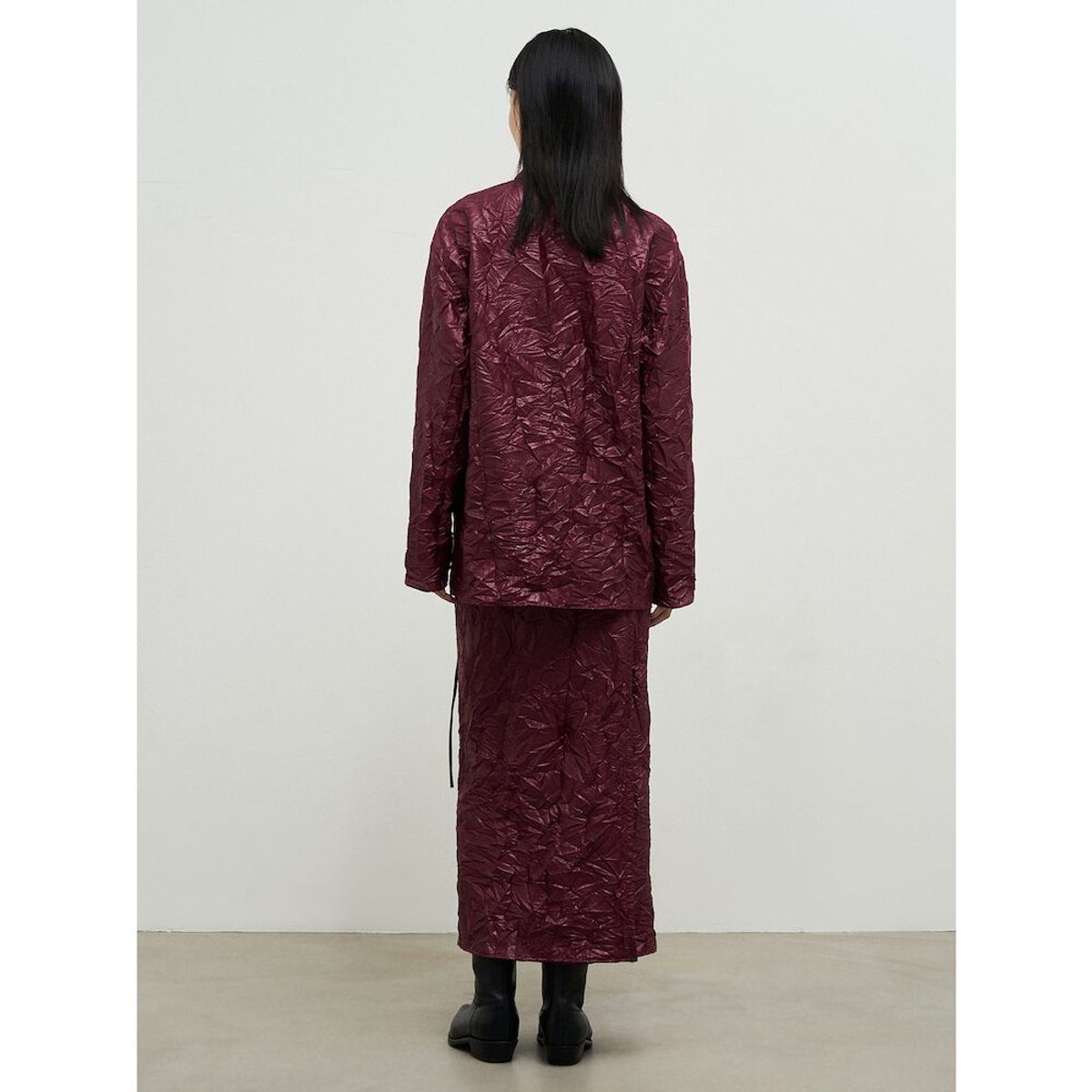 앙개(ANGGAE) Gelato Wrap Long Skirt  Red