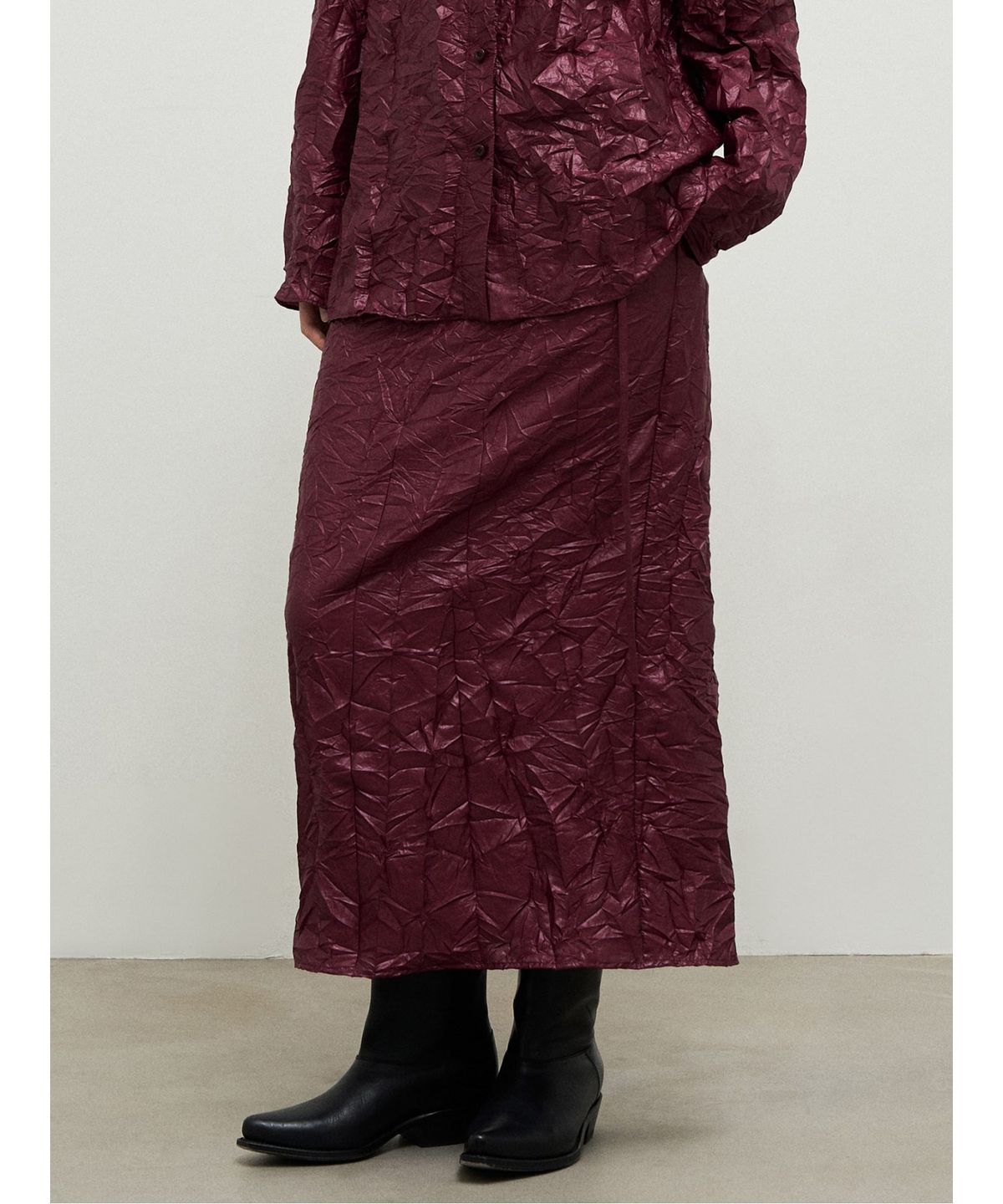 앙개(ANGGAE) Gelato Wrap Long Skirt  Red