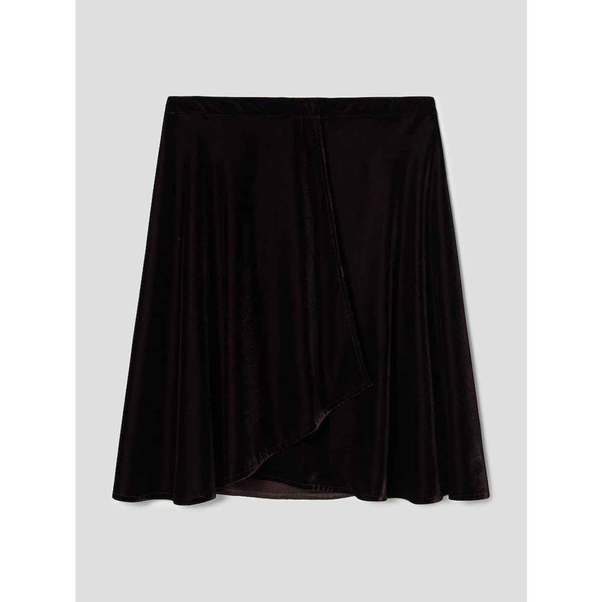 앙개(ANGGAE) Velvet Midi Wrap Skirt  Brown
