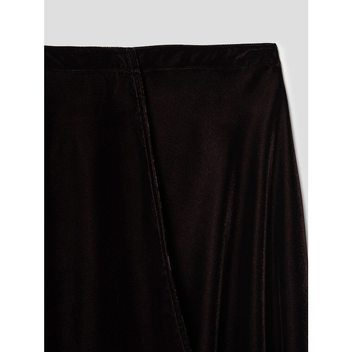 앙개(ANGGAE) Velvet Midi Wrap Skirt  Brown