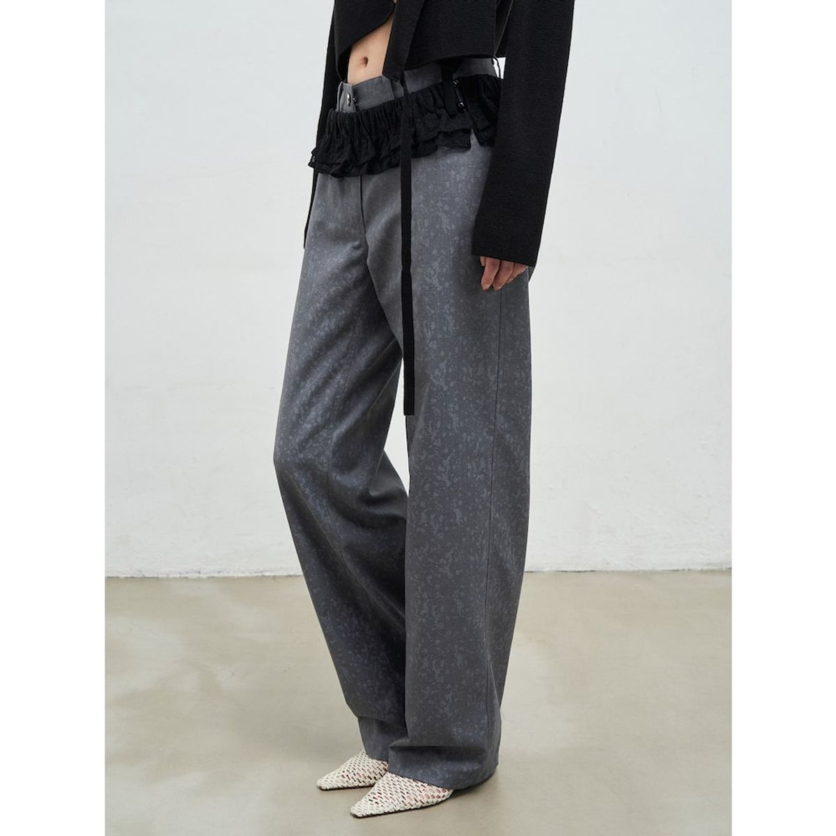 앙개(ANGGAE) Layered Lace Belt  Black