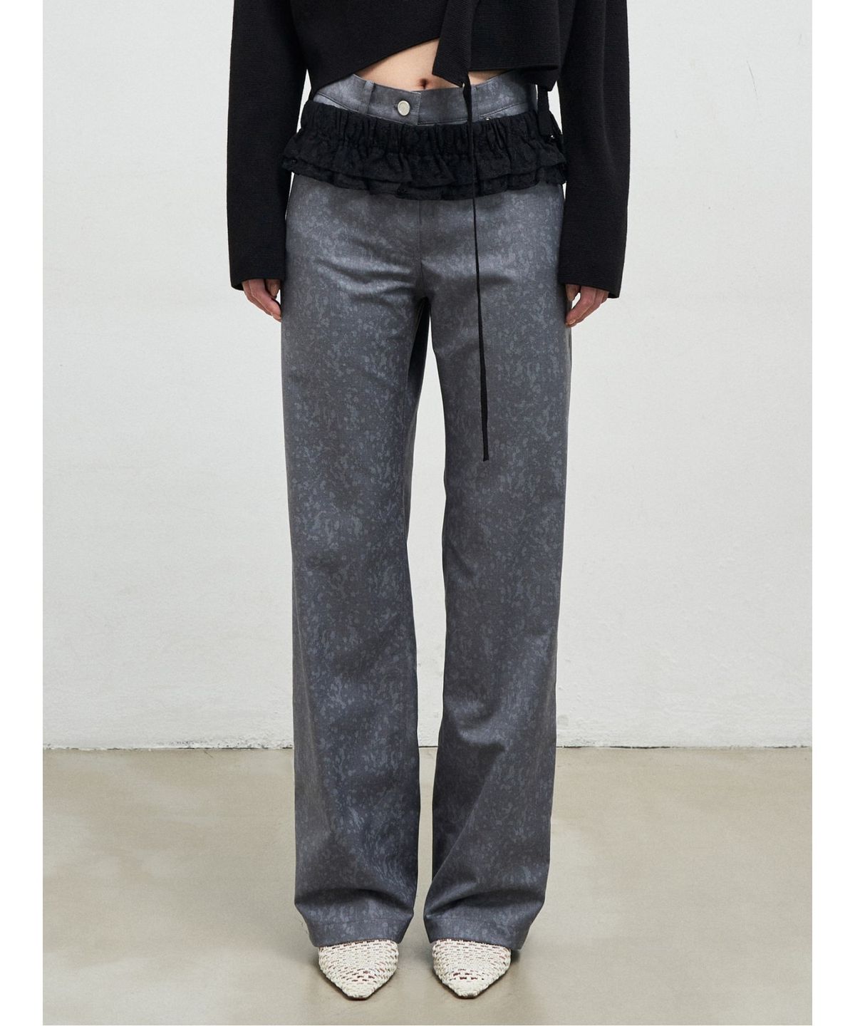 앙개(ANGGAE) Layered Lace Belt  Navy