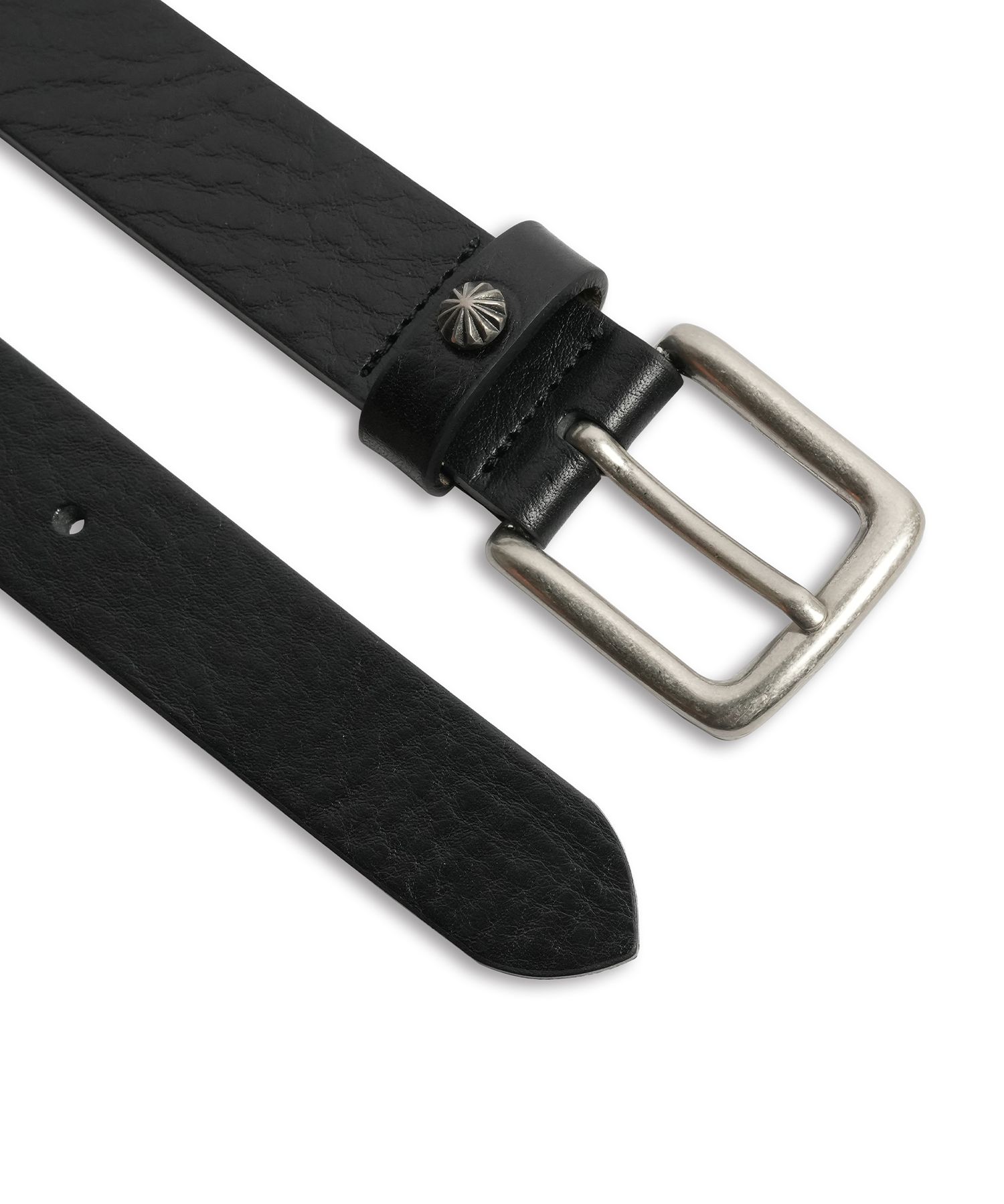 MUSINSA | DOFFJASON COWHIDE CONCHO STUD BELT BLACK