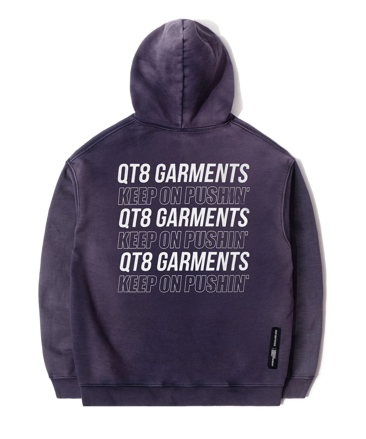 큐티에잇 가먼츠(QT8 GARMENTS) OC Slogan Washed Zip-up hoodie (Navy)