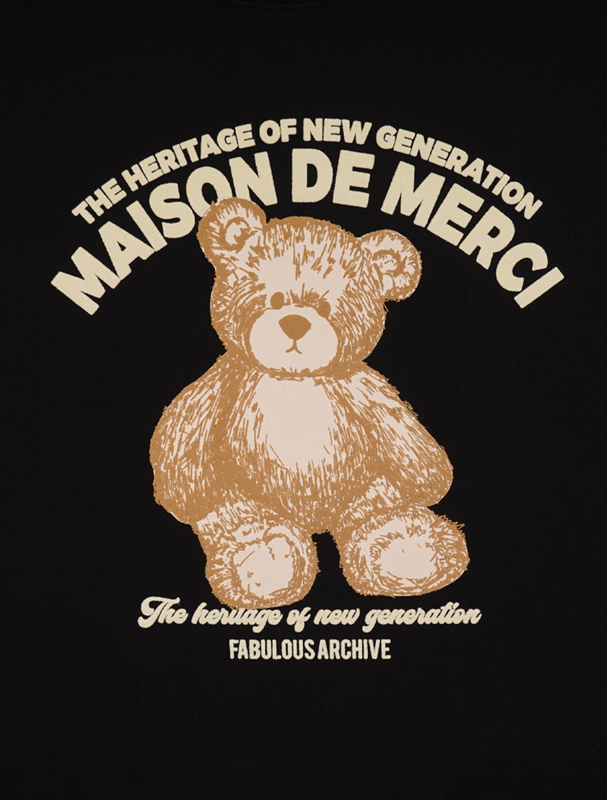 라 메종 스튜디오(LA MAISON STUDIO) UNISEX 베어프렌즈 레귤러핏 맨투맨 블랙(FCF1TS322M)