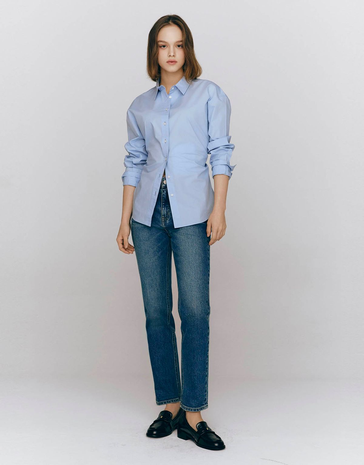 지오다노(GIORDANO) 슬림 스트레이트 데님 팬츠 415532 [2color]