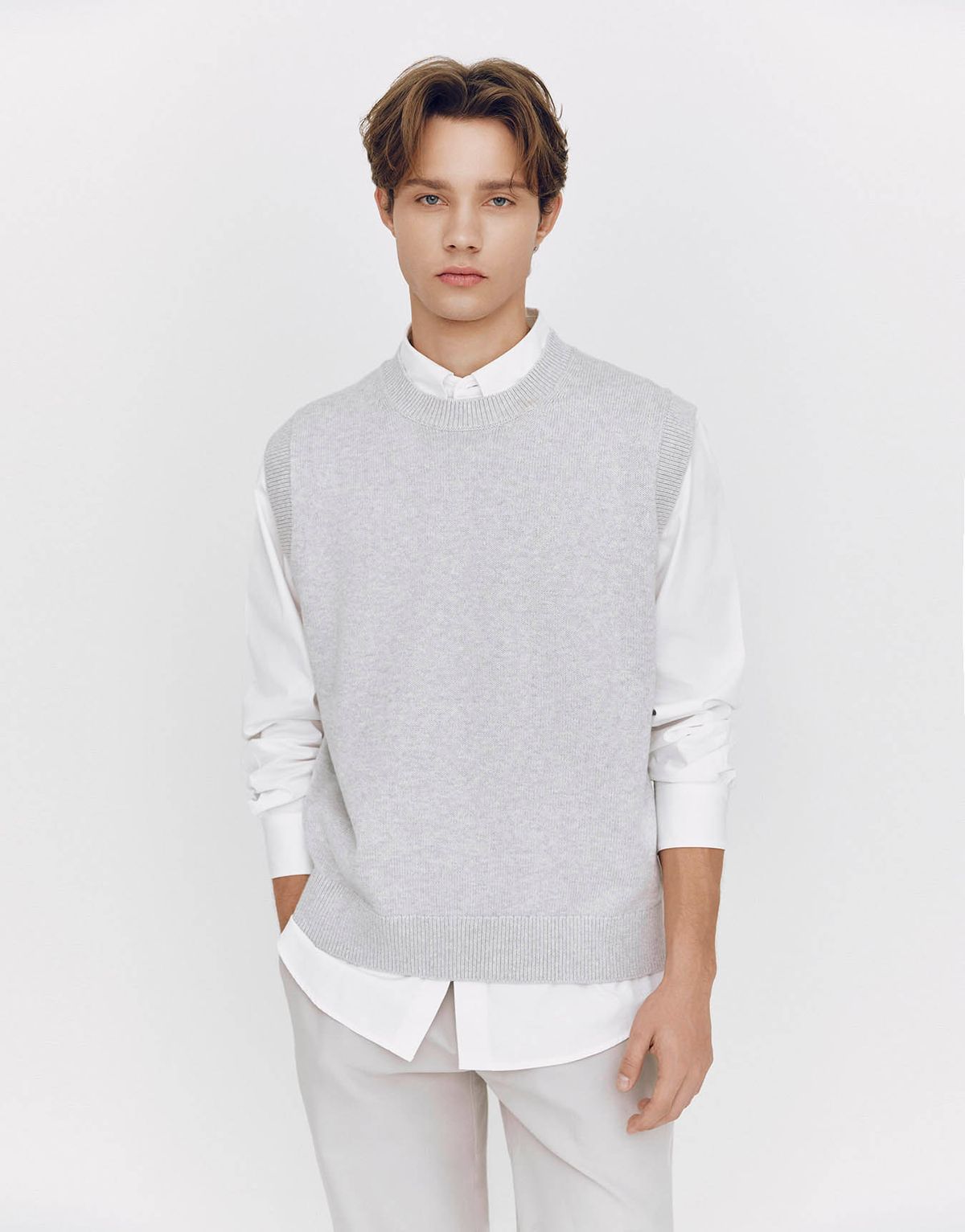지오다노(GIORDANO) 라운드 니트 조끼(7GG) 055509 [2color]