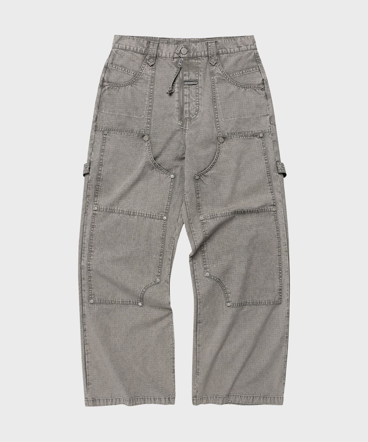 더바이닐하우스(THEVINYLHOUSE) OPEN DOUBLE KNEE PANTS GREY