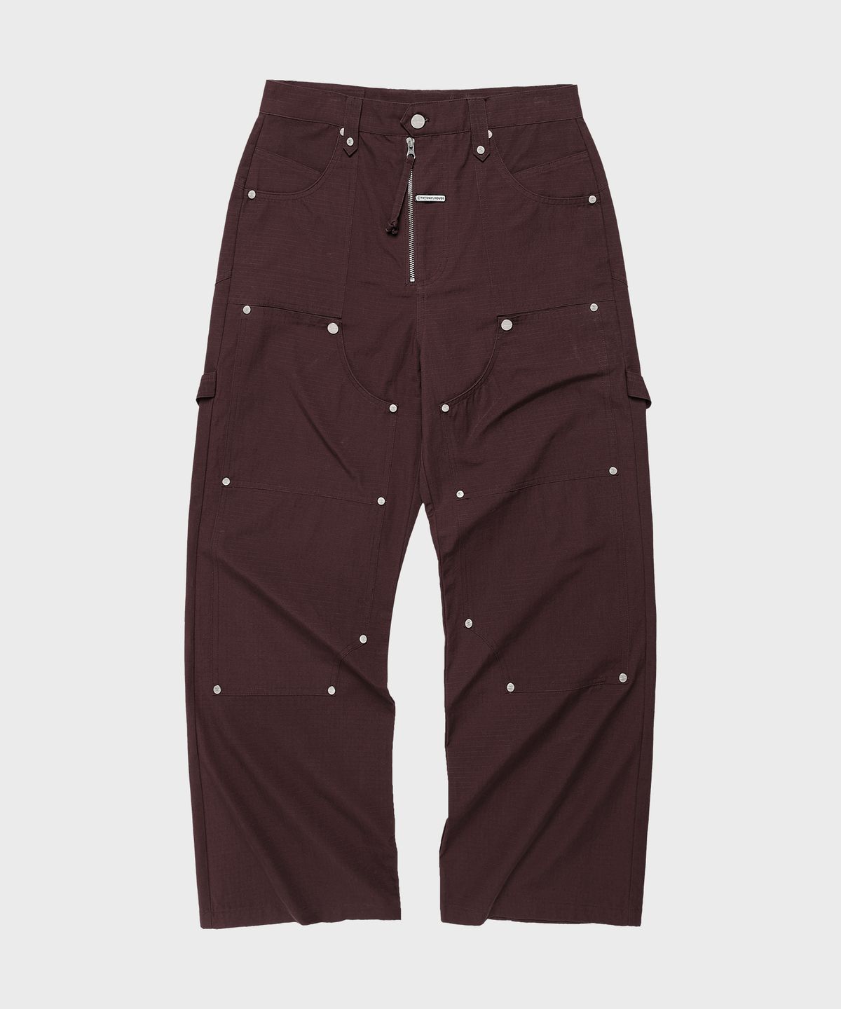 더바이닐하우스(THEVINYLHOUSE) OPEN DOUBLE KNEE PANTS BURGUNDY