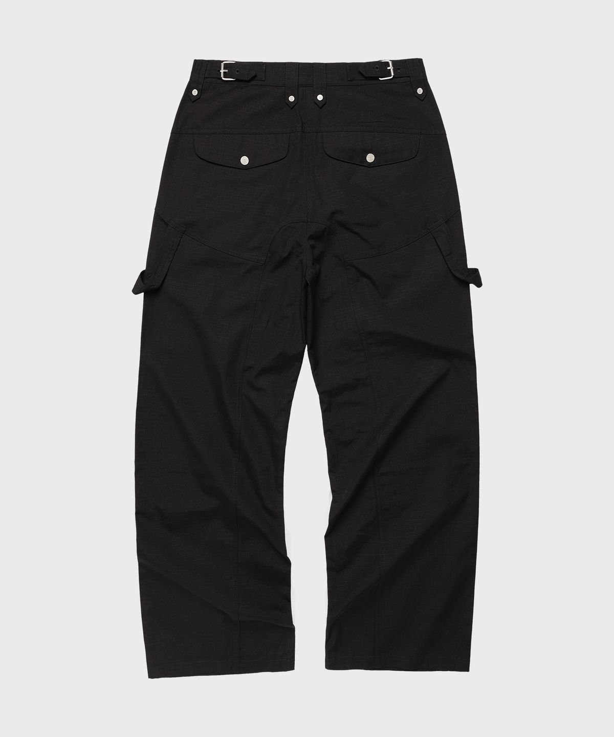 더바이닐하우스(THEVINYLHOUSE) OPEN DOUBLE KNEE PANTS BLACK