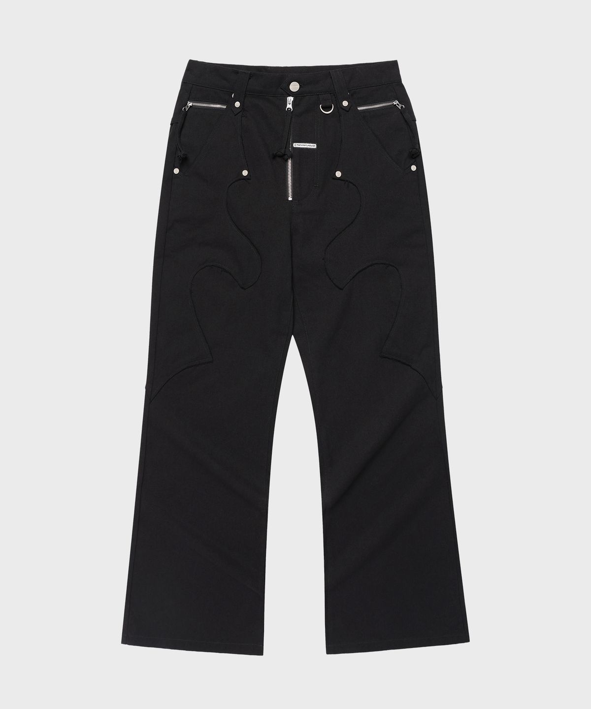더바이닐하우스(THEVINYLHOUSE) WESTERN BOOTS CUT PANTS BLACK