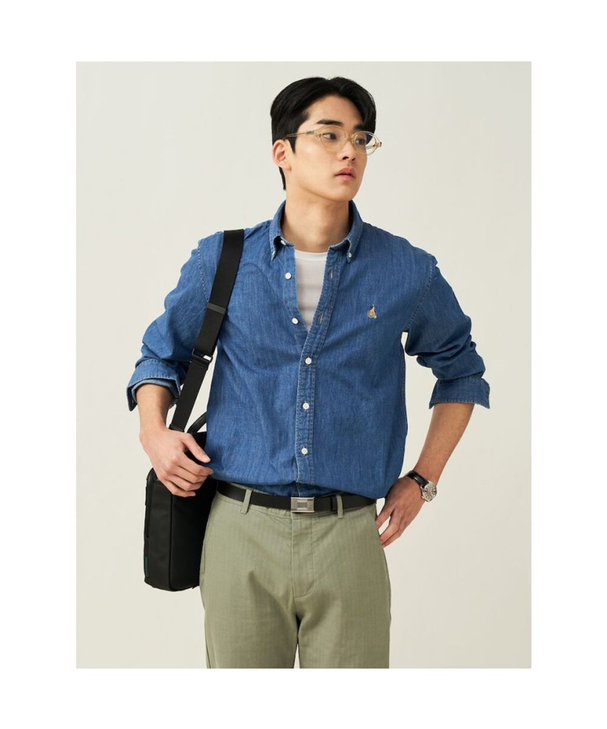 빈폴 멘(BEANPOLE MEN) [Essential] 남녀공용 데님 셔츠  블루 (BC5164E71P)
