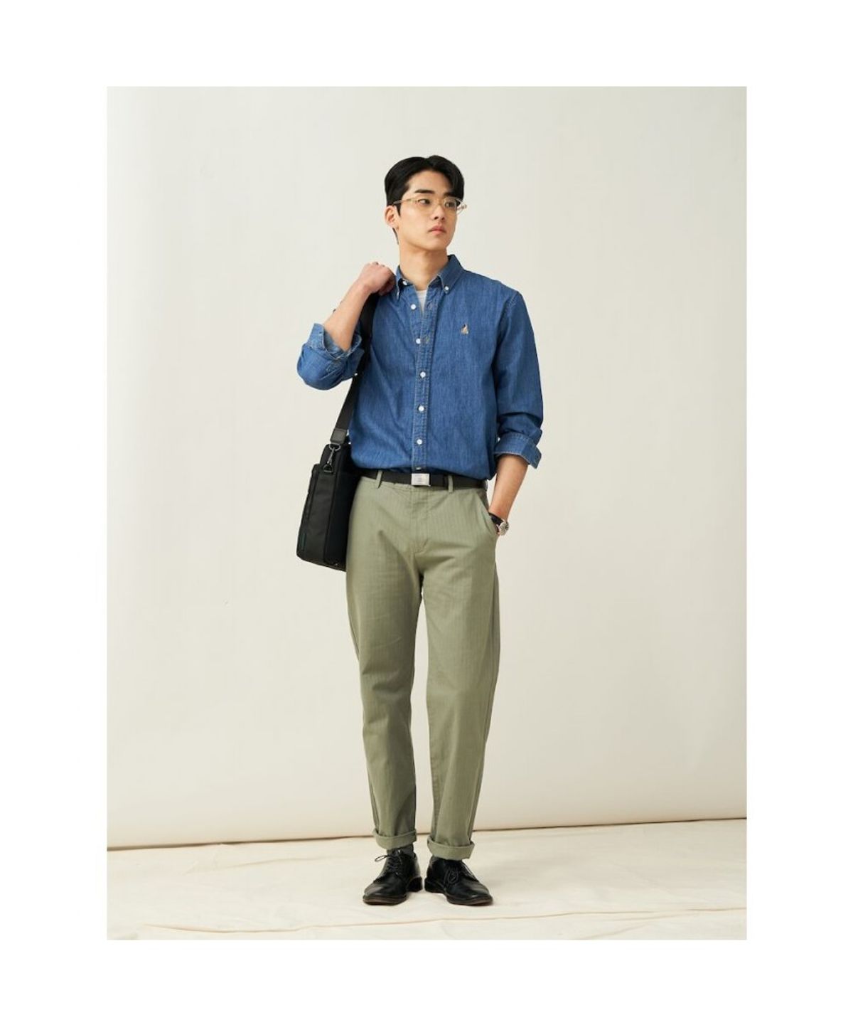 빈폴 멘(BEANPOLE MEN) [Essential] 남녀공용 데님 셔츠  블루 (BC5164E71P)