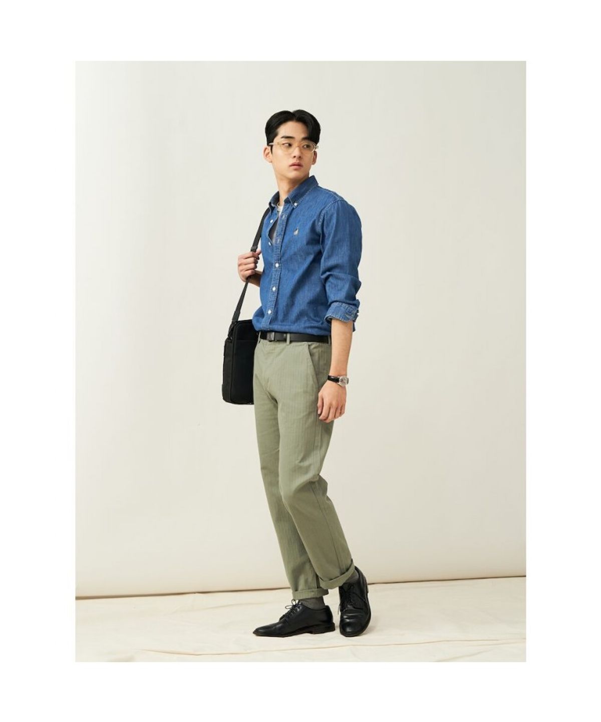 빈폴 멘(BEANPOLE MEN) [Essential] 남녀공용 데님 셔츠  블루 (BC5164E71P)
