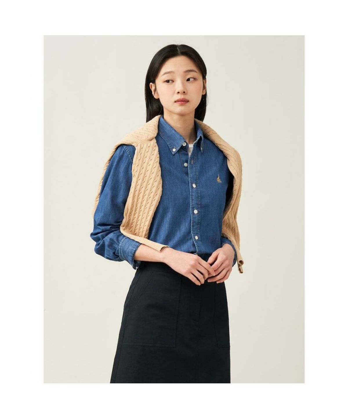 빈폴 멘(BEANPOLE MEN) [Essential] 남녀공용 데님 셔츠  블루 (BC5164E71P)