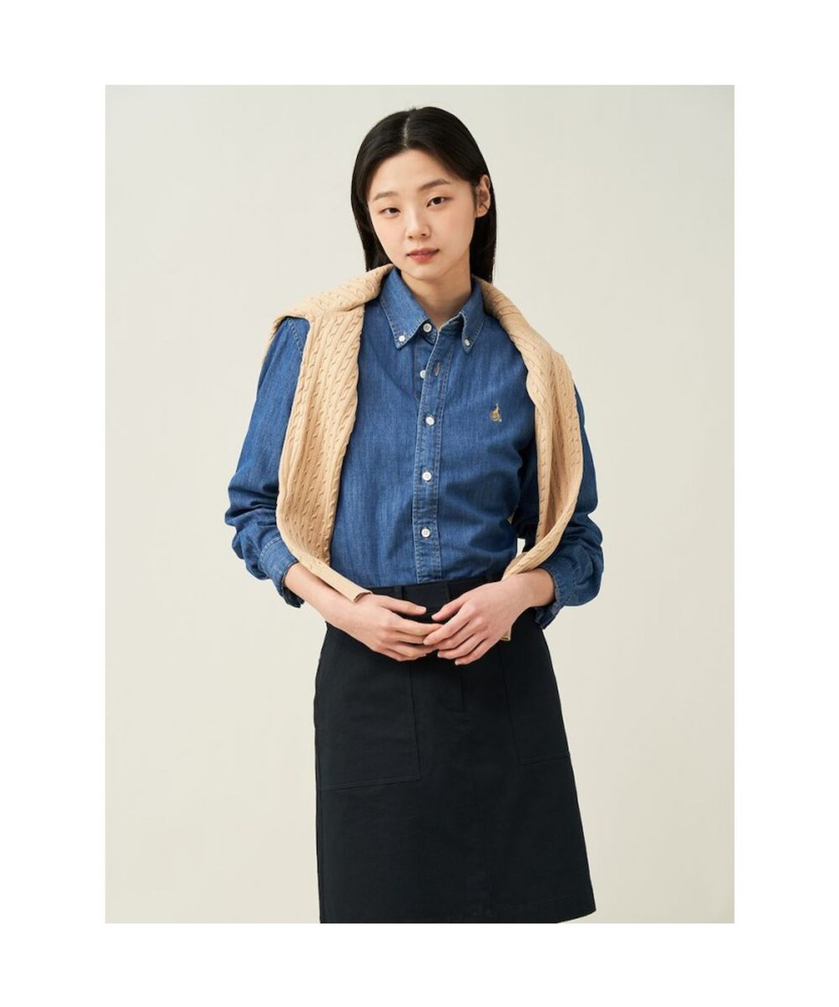 빈폴 멘(BEANPOLE MEN) [Essential] 남녀공용 데님 셔츠  블루 (BC5164E71P)