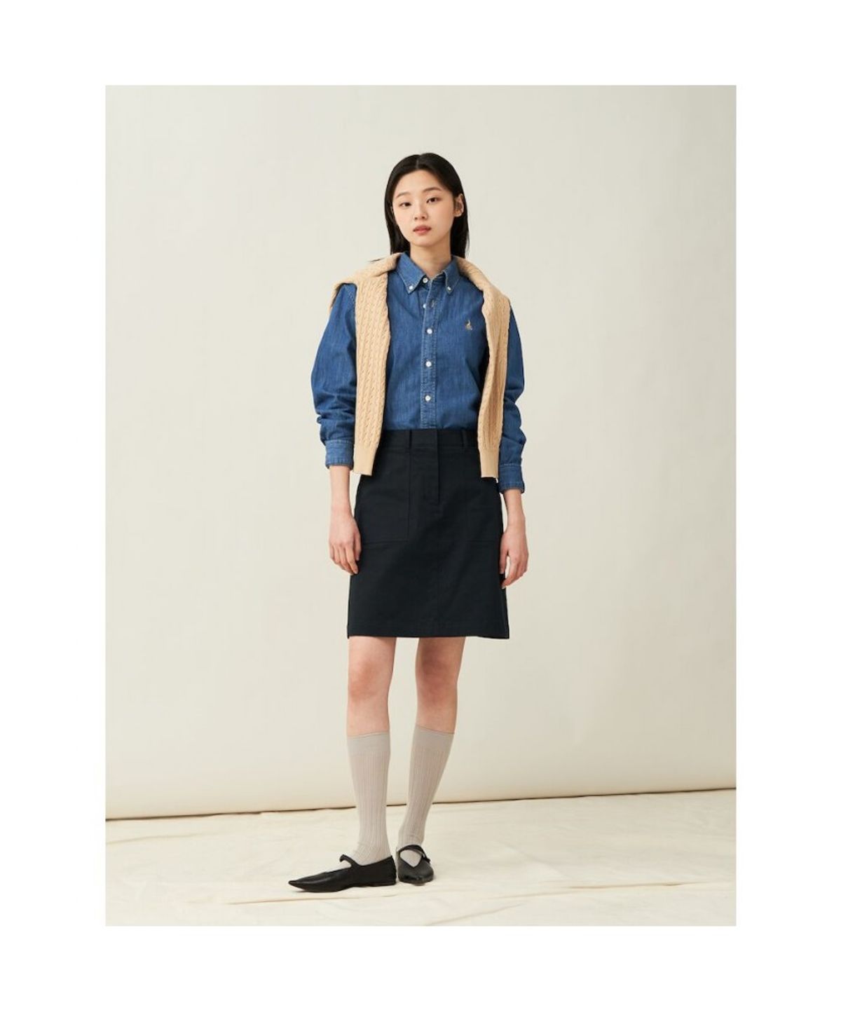 빈폴 멘(BEANPOLE MEN) [Essential] 남녀공용 데님 셔츠  블루 (BC5164E71P)