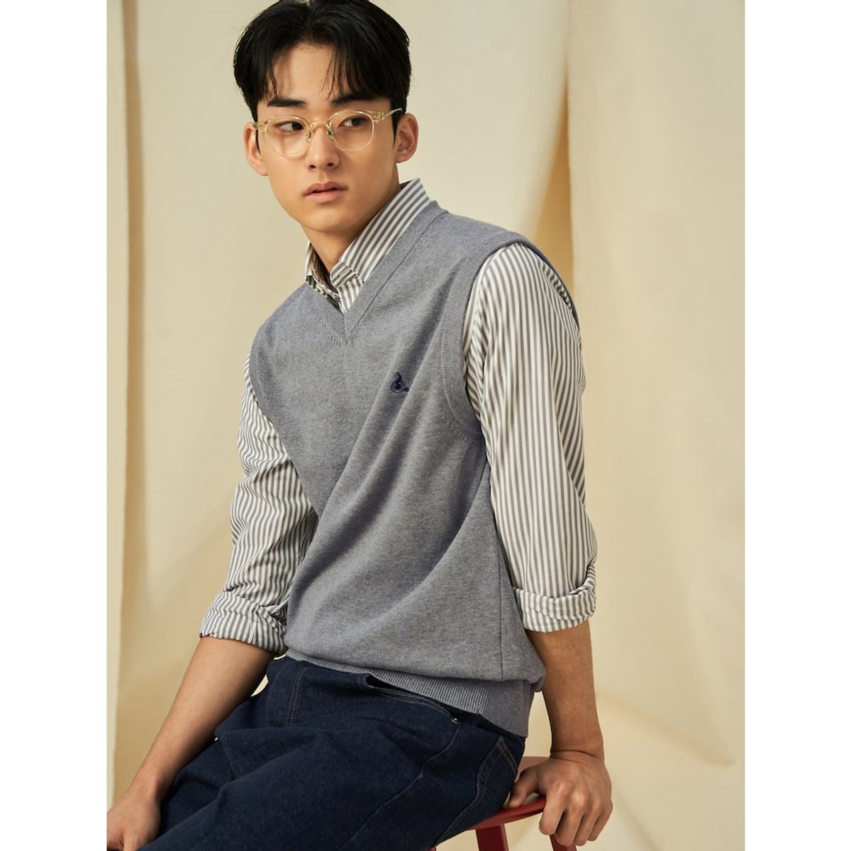 빈폴 멘(BEANPOLE MEN) [Essential] V넥 베스트  그레이