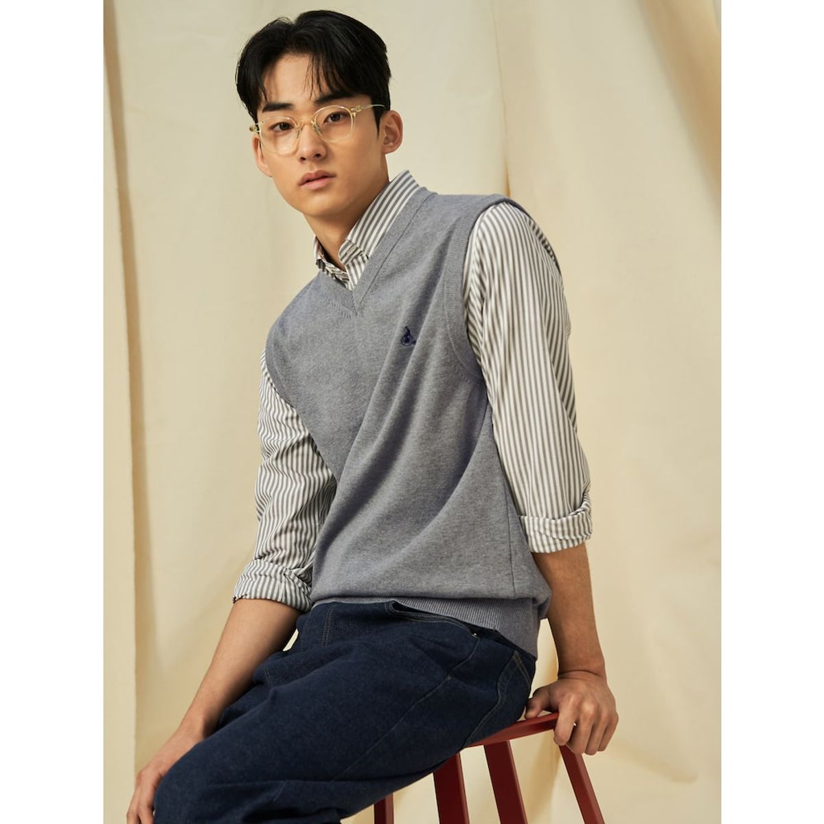 빈폴 멘(BEANPOLE MEN) [Essential] V넥 베스트  그레이