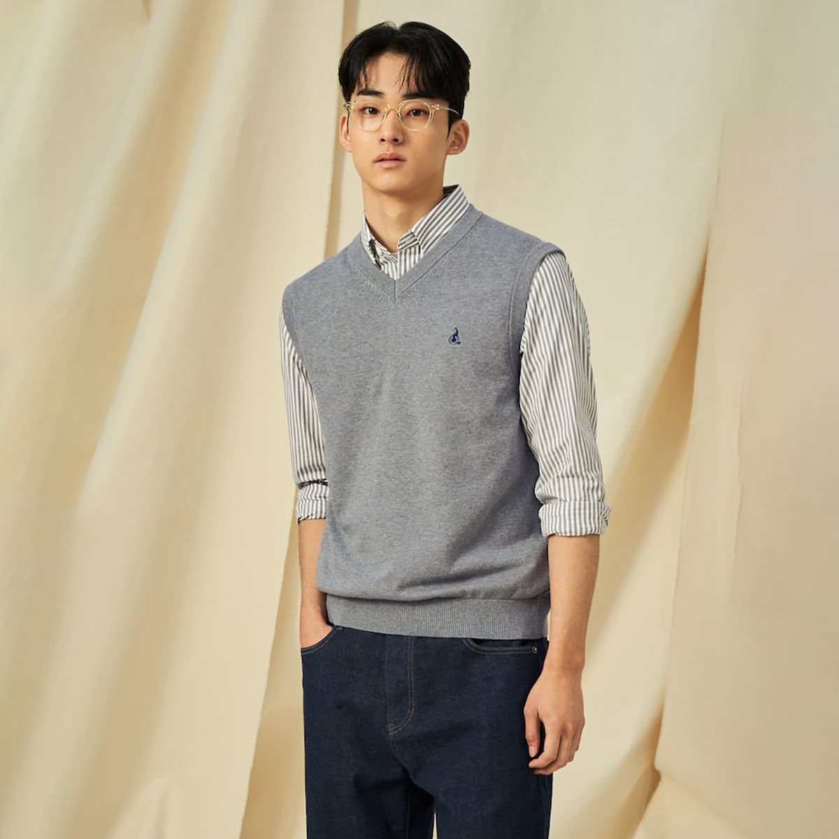 빈폴 멘(BEANPOLE MEN) [Essential] V넥 베스트  그레이