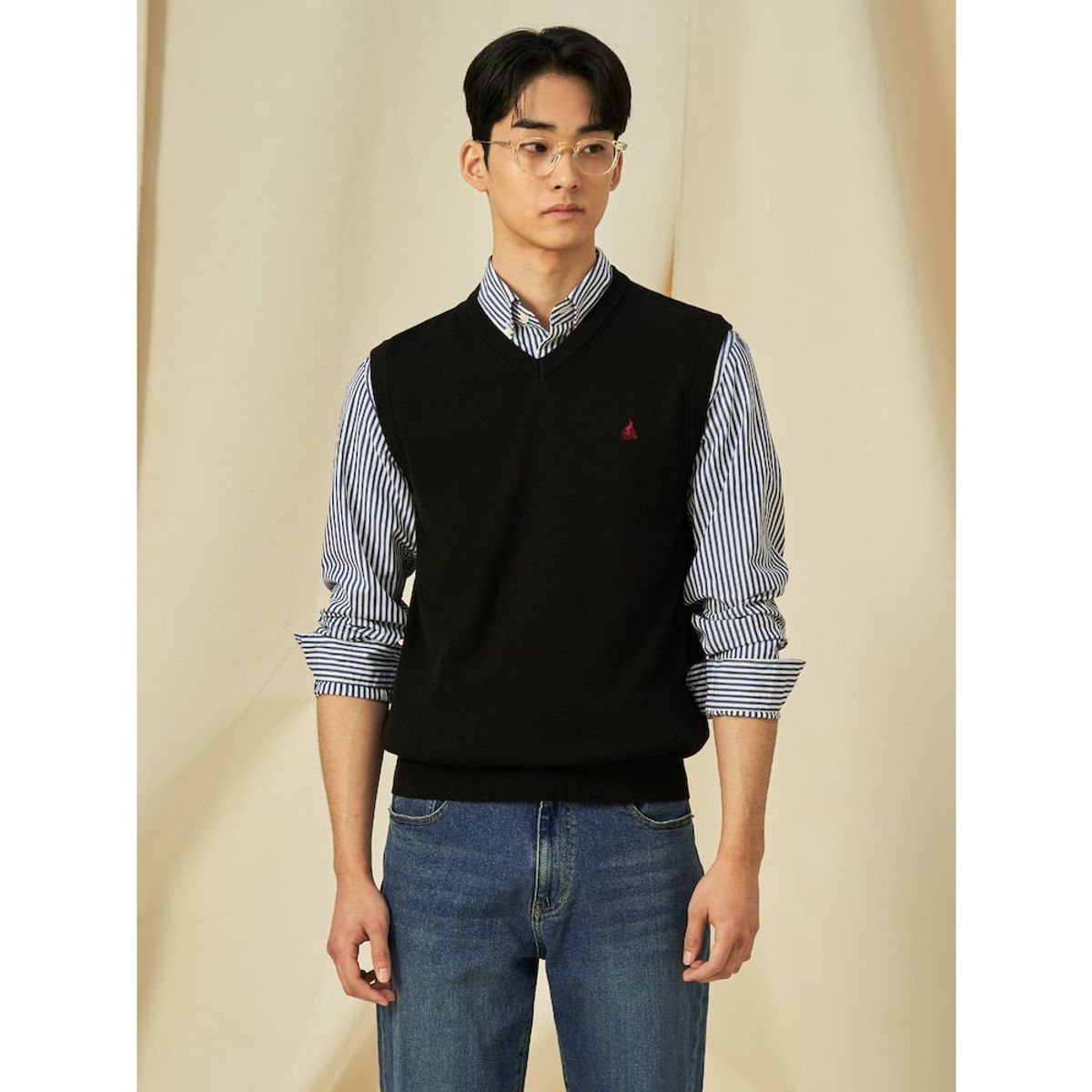 빈폴 멘(BEANPOLE MEN) [Essential] V넥 베스트  블랙 (BC5151E035)