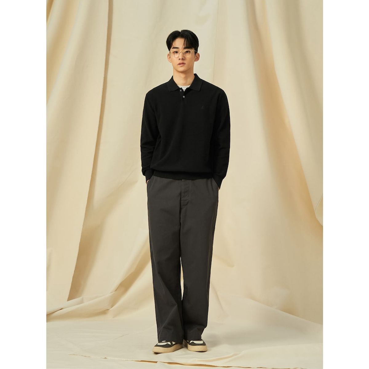 빈폴 멘(BEANPOLE MEN) 젠틀 칼라넥 니트  블랙