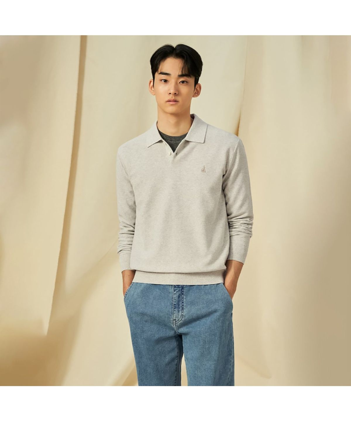 빈폴 멘(BEANPOLE MEN) 젠틀 칼라넥 니트  베이지 (BC5151C04A)