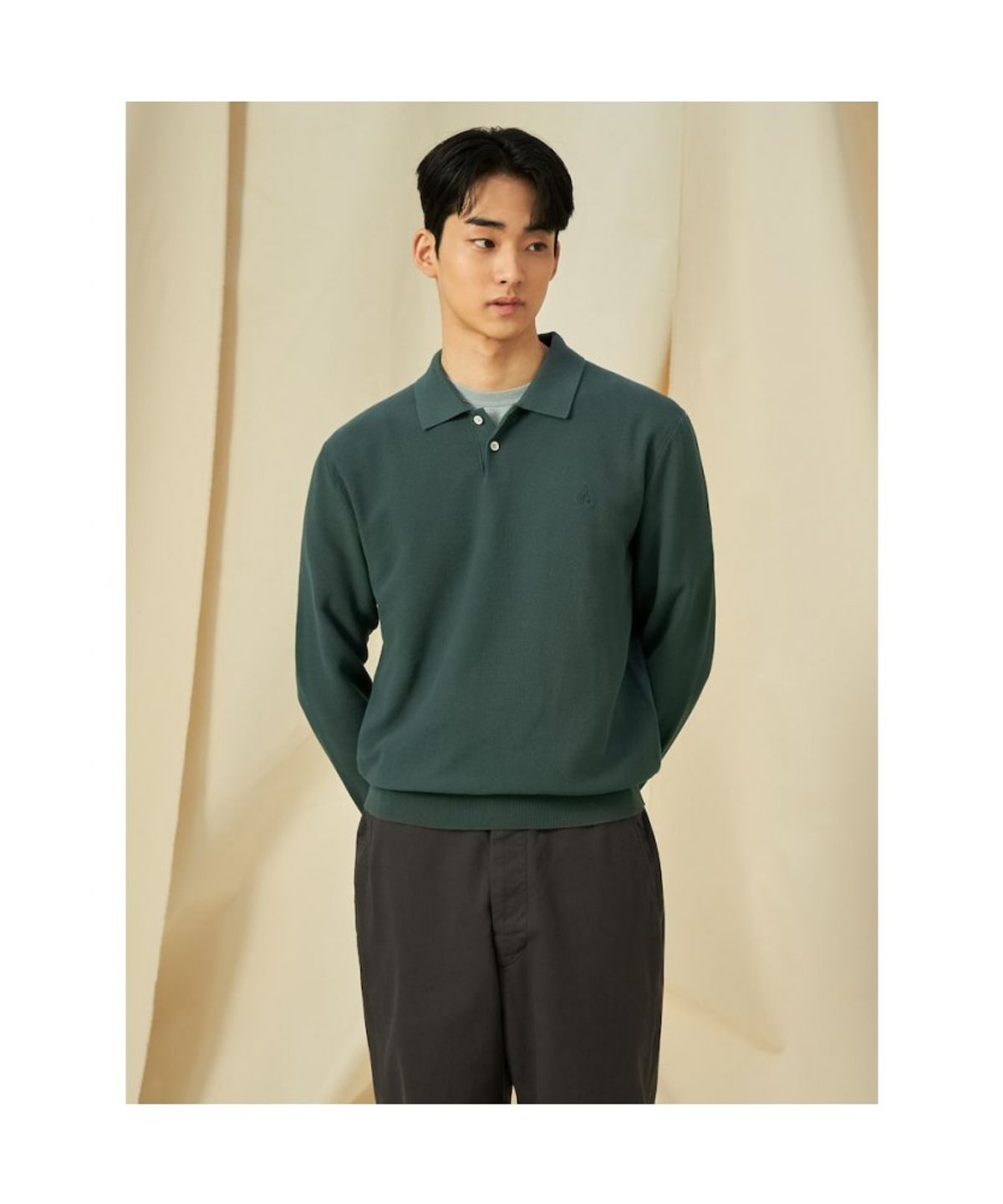 빈폴 멘(BEANPOLE MEN) 젠틀 칼라넥 니트  그린