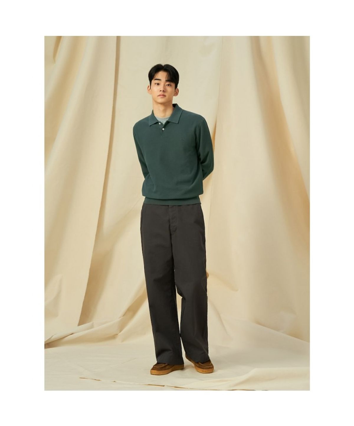 빈폴 멘(BEANPOLE MEN) 젠틀 칼라넥 니트  그린