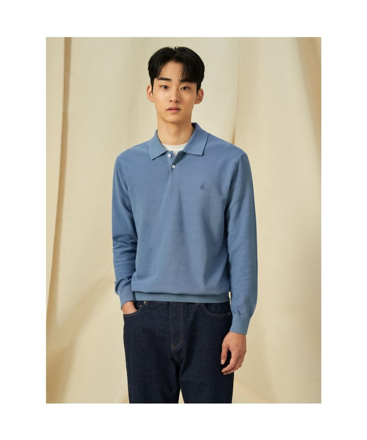 빈폴 멘(BEANPOLE MEN) 젠틀 칼라넥 니트  스카이 블루 (BC5151C04Q)