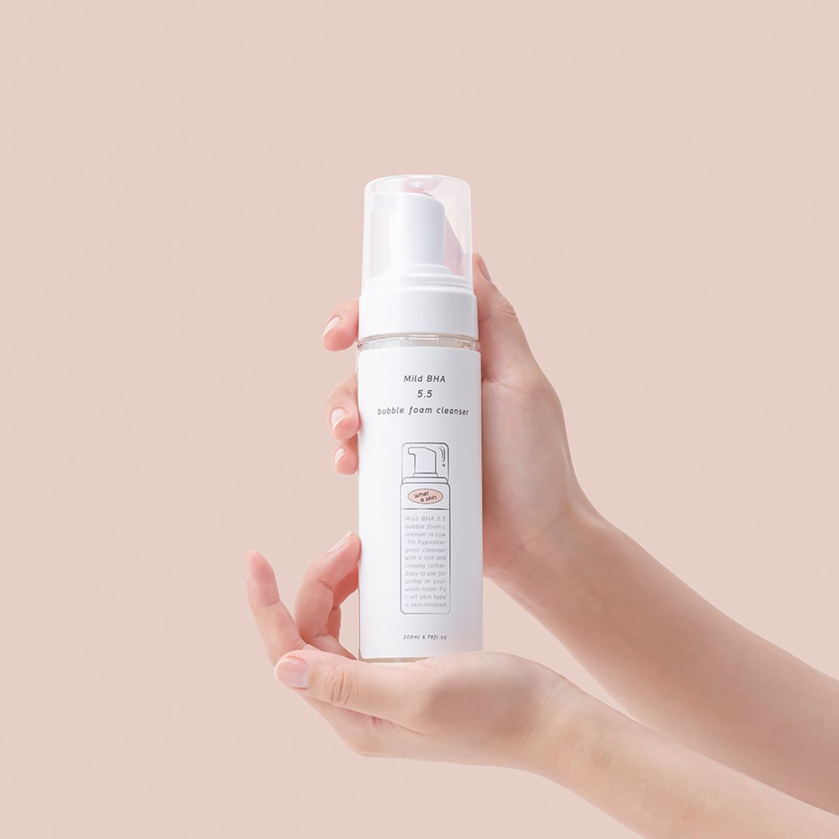 와더스킨(WHATASKIN) 마일드 바하 5.5 약산성 버블 폼클렌징 200ml