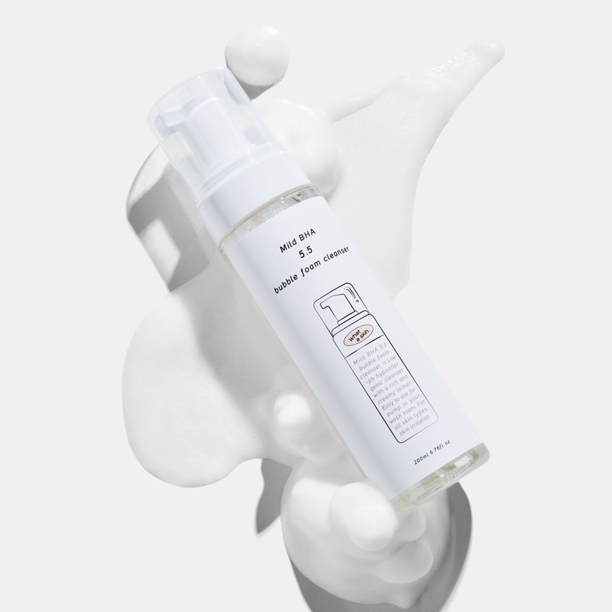 와더스킨(WHATASKIN) 마일드 바하 5.5 약산성 버블 폼클렌징 200ml