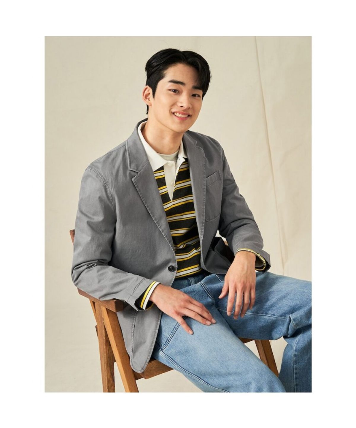빈폴 멘(BEANPOLE MEN) 코튼 스트레치 가먼트워싱 재킷  그레이 (BC5111C113)