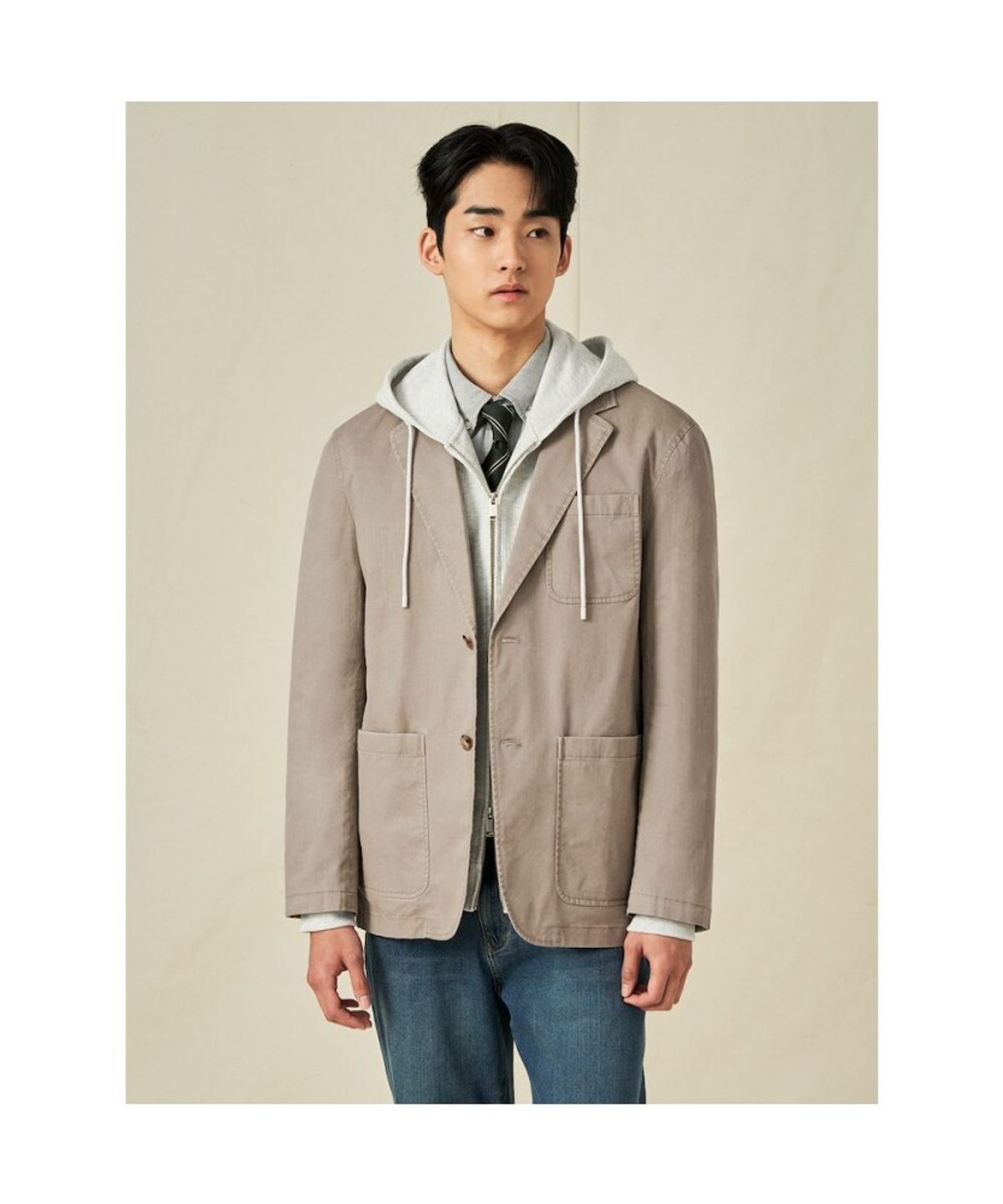 빈폴 멘(BEANPOLE MEN) 코튼 스트레치 가먼트워싱 재킷  베이지 (BC5111C11A)