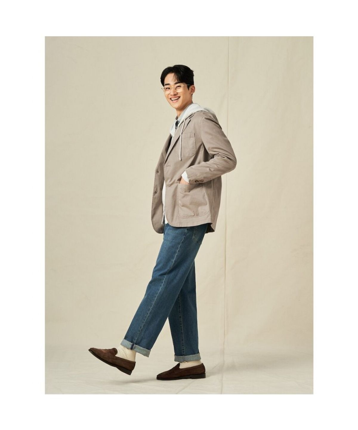 빈폴 멘(BEANPOLE MEN) 코튼 스트레치 가먼트워싱 재킷  베이지 (BC5111C11A)